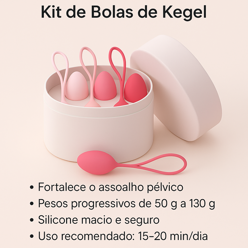Kit de Bolas de Kegel para Fortalecimento Pélvico